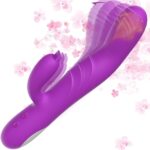 Adult Tool for Women Today Waterproof Automatic Electric Machine Handheld Electric Deep Tools Rabbit Ears Pleasure Toy Set 16 Powerful Modes Thrusting & Games for Men and Women (Purple)