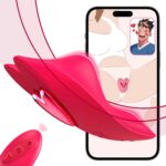 Remote Control Vibrator Couples Sex Toys,  Cellphone Wearable Couple Vibrator with Remote, Vibrating Panties with 10 Vibration Settings, Mini Bullet Vibrator for Women (Red)