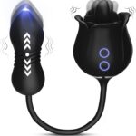 Sex Toys with Thrusting Dildo – 3 in 1 Adult Toys Clitoral G Spot Vibrator  Sex Stimulator for Women with 9 Tongue Licking & 9 Thrusting, Nipple Anal Adult Sex Toys & Games for Female Couples