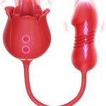 Dildo Vibrator Sex Toys for Women,  Adult Toys with G Spot Vibrators Nipple Clit Anal  Sex Toy – 9 Modes, Hands-Free Thrusting Dildos, Soft Tongue Licking, Couples Female Adult Sex Toys Games